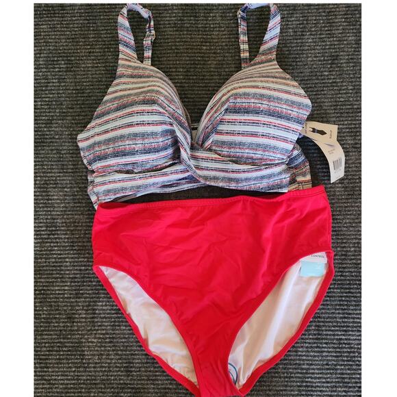Kim Rogers Other - Kim Rogers XL 2 Piece Shape Support Tummy Control Push Up Top Bathing Suit